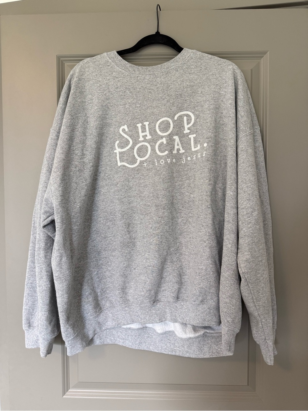 Gray oversized crewneck sweater